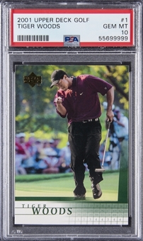 2001 Upper Deck #1 Tiger Woods Rookie Card - PSA GEM MINT 10